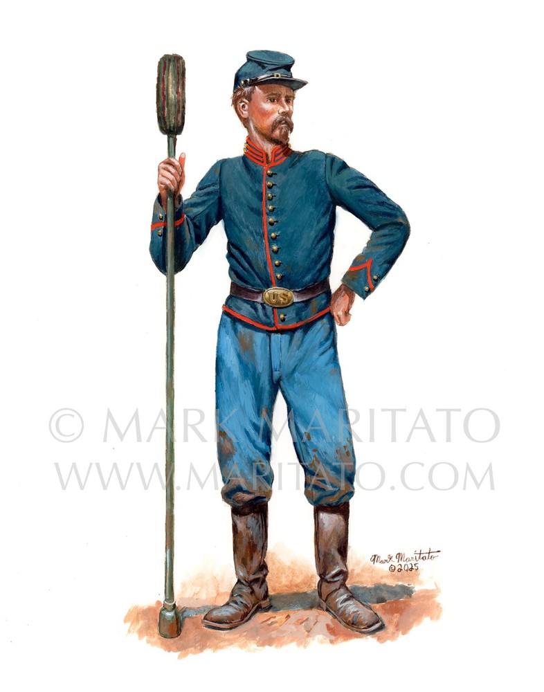Mark Maritato Original Artwork Union Army Artilleryman Civil War Signed