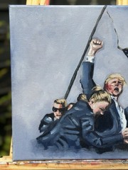 Oil Painting Mr President Donald Trump Portrait Realistic USA Home Deco Gift