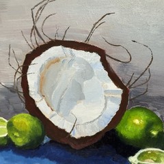 Original Oil Painting “Put The Lime In The Coconut” Tropical Still Life 24×22