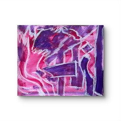 Abstract Pinks 11X 14″ Neo Impressionist Acrylic Painting Canvas Loose Paper