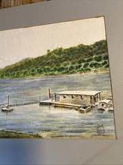 “A Quiet Afternoon On The Ohio At Viking Club” Watercolor By Martin Lohs
