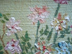 H.J. Schroeder, 1968 60s VINTAGE STILL LIFE MINIATURE OIL REALISM FLOWERS FLORAL