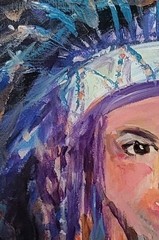 Original Acrylic Native Spirit Female Expressionistic Painting 12 X 16 In