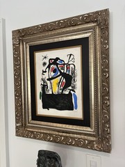 Joan Miro Lithograph Signed/stamp & Numb. In the style of (1893–1983) Matt/frame