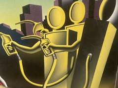 Mark Kostabi, Highway Robbery, Original on Canvas, 17.5″ x 23.5 „.