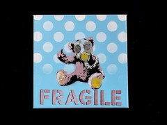 BANKSY STYLE- Teddy Bear w/ Gas-mask-Original Work Signed Graffiti-MynBender