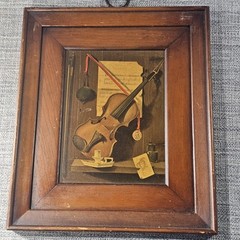 Vintage Franklin H. Redelius Still Print Lithograph Board 11″x12″ Wood Frame