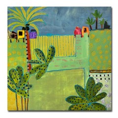 Cabanas by Jill Krasner Gallery Wrapped Canvas Giclee Art (14 in x 14 in)