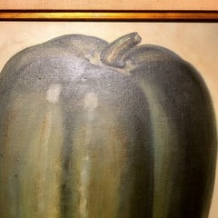 Oil Painting One Green Pepper