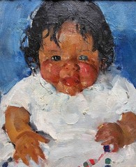 Martha Walter Oil on Board California Indian Child Listed Nice!