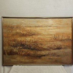 Kay Wilson Beach Stroll Oil Painting Wood Framed Wall Hanging 38X25 Signed