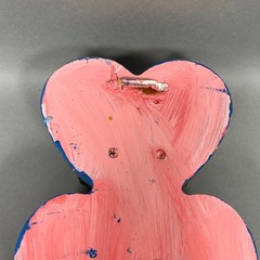 Sam The Dot Man McMillan Folk Art Original Hand Painted Heart Shelf SIGNED, NC