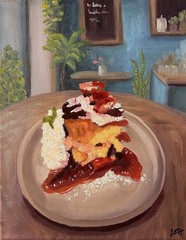 Strawberry Shortcake, oil on 8 x 10 canvas, Jenna Heston