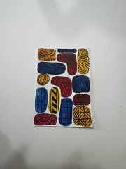 ACEO Abstract “primary Zentangle” Original Painting 2.5”x3.5” Malish Design