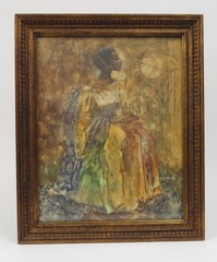 Vintage Framed Watercolor Portrait Painting By Miriam Boroff 18.5″ x 22.5″
