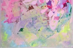 Original abstract acrylic paintings Hot pink Creative impasto painting on canvas