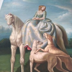 Hand painted oil on canvas, Repro. 30″w x 40″h.