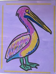 8×10 Acrylic Painting Specialist Green Footed Pelican „Restricted Edition“