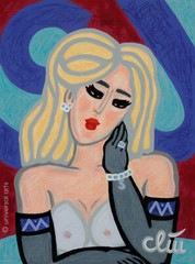 JACQUELINE DITT – Hollywood Naked Dress Sex Symbol 2023 Original Painting gtrl