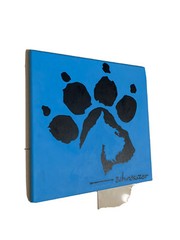 SCHNAUZER Hand painted art canvas 12”x12” Inches Acrylic painting Blue/Black