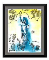Atherton 9×12 Lady Liberty Original Painting Statue of Liberty Pop Art Americana