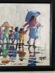OOAK Acrylic on Board Danny Mayes Seattle Rainy Day