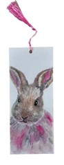 Bookmark Rabbit Page Marker Laminated Painting By Kenna 8cm X 20cm & Tassel