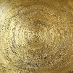 Original Abstract Modern Minimalist painting „Golden Infinity“, 24x24x1″