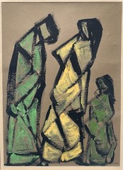 Paul (Mid 20th Century) Fantastic Expressionism Hebrew Artist Gouache Painting