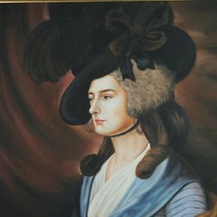 18th/19th C. Woman Aristocrat MCM Master Reproduction Framed Painting on Canvas