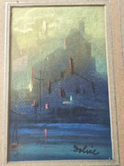 Original VERY EARLY 1920 Leon Dolice Oil Pastel Signed Amazing Note On Back LOOK