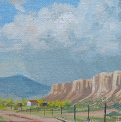 J.S. Willis Miniature Acrylic Western Landscape Painting Mountains Desert Signed