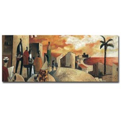 Cafe y Perro by Lourenco Gallery-Wrapped Canvas Giclee Art (12 in x 30 in)