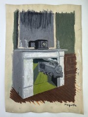Rene Magritte COA Art Painting Original Drawing Vintage