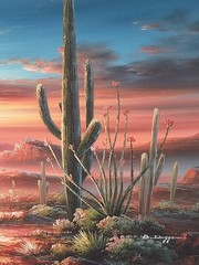 Original B. Duggan Southwest Desert Scape Oil On Canvas Painting Signed Large