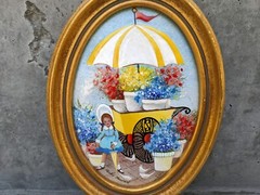 Vintage SHIRLEY MANSFIELD Signed Enamel On Copper Painting Framed
