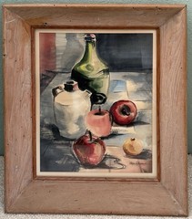 Freda Morehouse, Texan (1918-2006) „White Jug“ Watercolor 1957