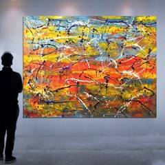 Pollock/Richter style￼ Profession￼al Painting 81” X 62”(6ft 9in)Abstract Modern