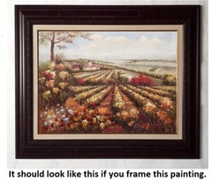 Tuscan Vineyard – #TV3A28-6 , 36×48, 100% Hand painted Oil Painting on Canvas