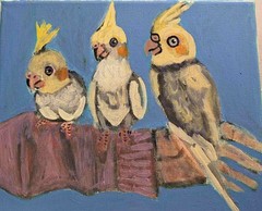 Original 8″x10″ birds acrylic painting on stretched canvas
