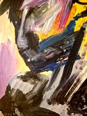 Original Hand Painted 11×14 Cowgirl Acrylic Signed Moody Abstract Wall Art P226