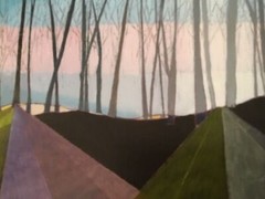 ORIGINAL SIGNED EXPRESSIONISTIC OIL PAINTING TITLED “HILLSIDE” 22 1/2” X 18 1/2”