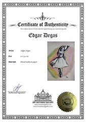 Edgar Degas COA Art Painting Original Drawing Vintage Signed