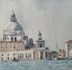 Italy, Venice, Grand canal / orig. w/c / 9″ x 12″/ Mimi Davis, Artist
