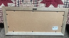 Folk Art Americana Three Sheep Flag Border American Wood Cass Frame Galion OH