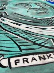Original Ben Franklin Money Pop Art Acrylic Painting – 20×16″ Stretched Canvas