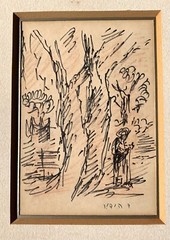 David Hendler (Russian/Israeli , 1904-1984) Superb Impressionist Ink Painting