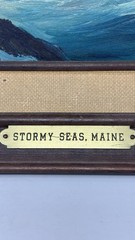 Val McGann Maine Original Vintage Painting Stormy Seas Framed Signed Ocean Scene