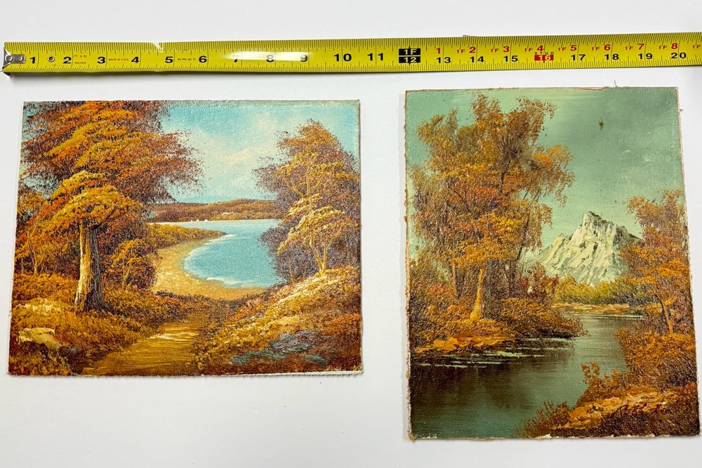 (2) OIL ON CANVAS Board Artist Signed RUTH Landscape Paintings