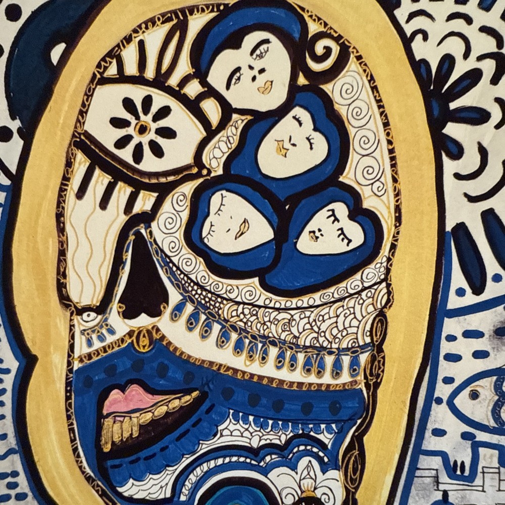 First Edition Print 9×12 Weird Living In My Head Blue Abstract Moody Virgo Art